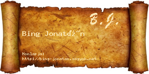 Bing Jonatán névjegykártya